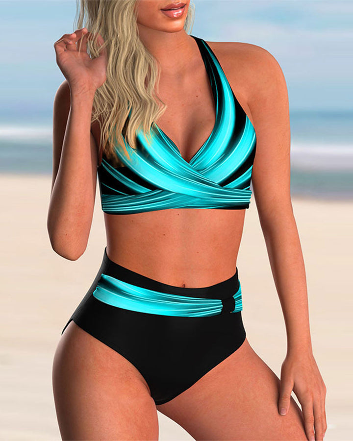 The Kylah™ | Bikini Set with Cross Detail and Print