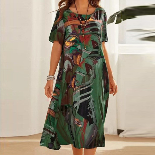 Elowen™ | Artistic Flow Midi Dress