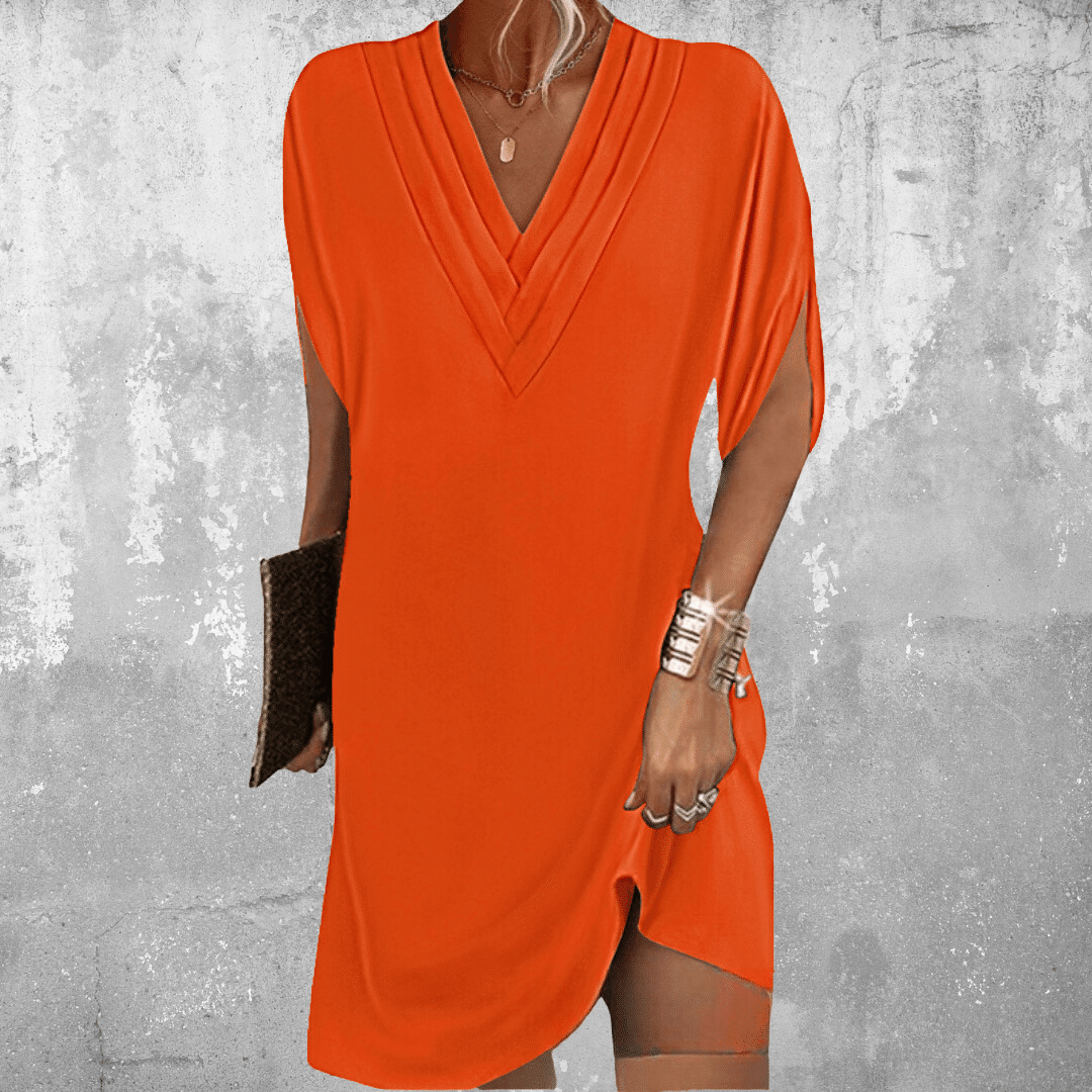 The Naomi | Draped V-Neck Tunic Dress