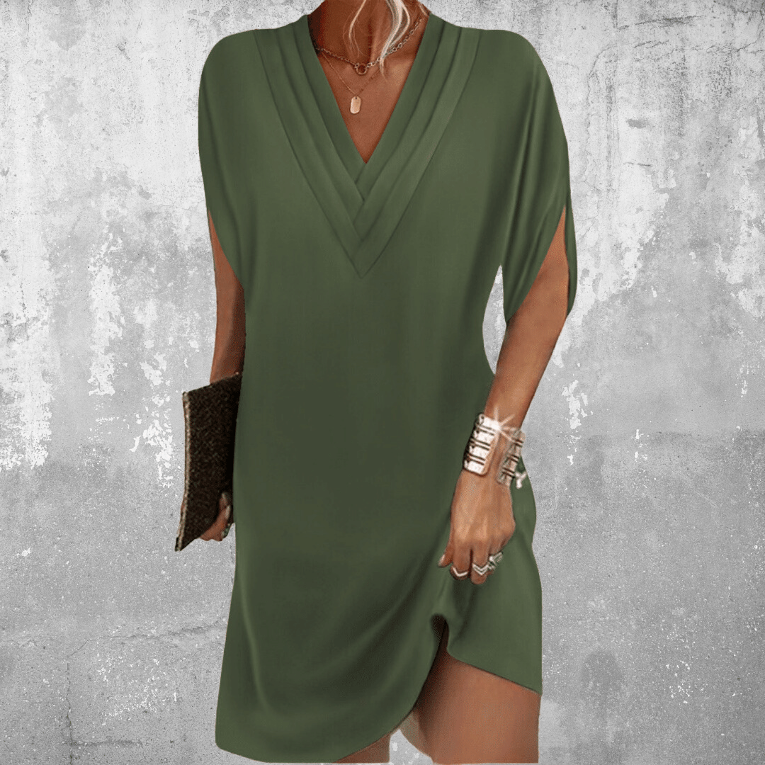 The Naomi | Draped V-Neck Tunic Dress