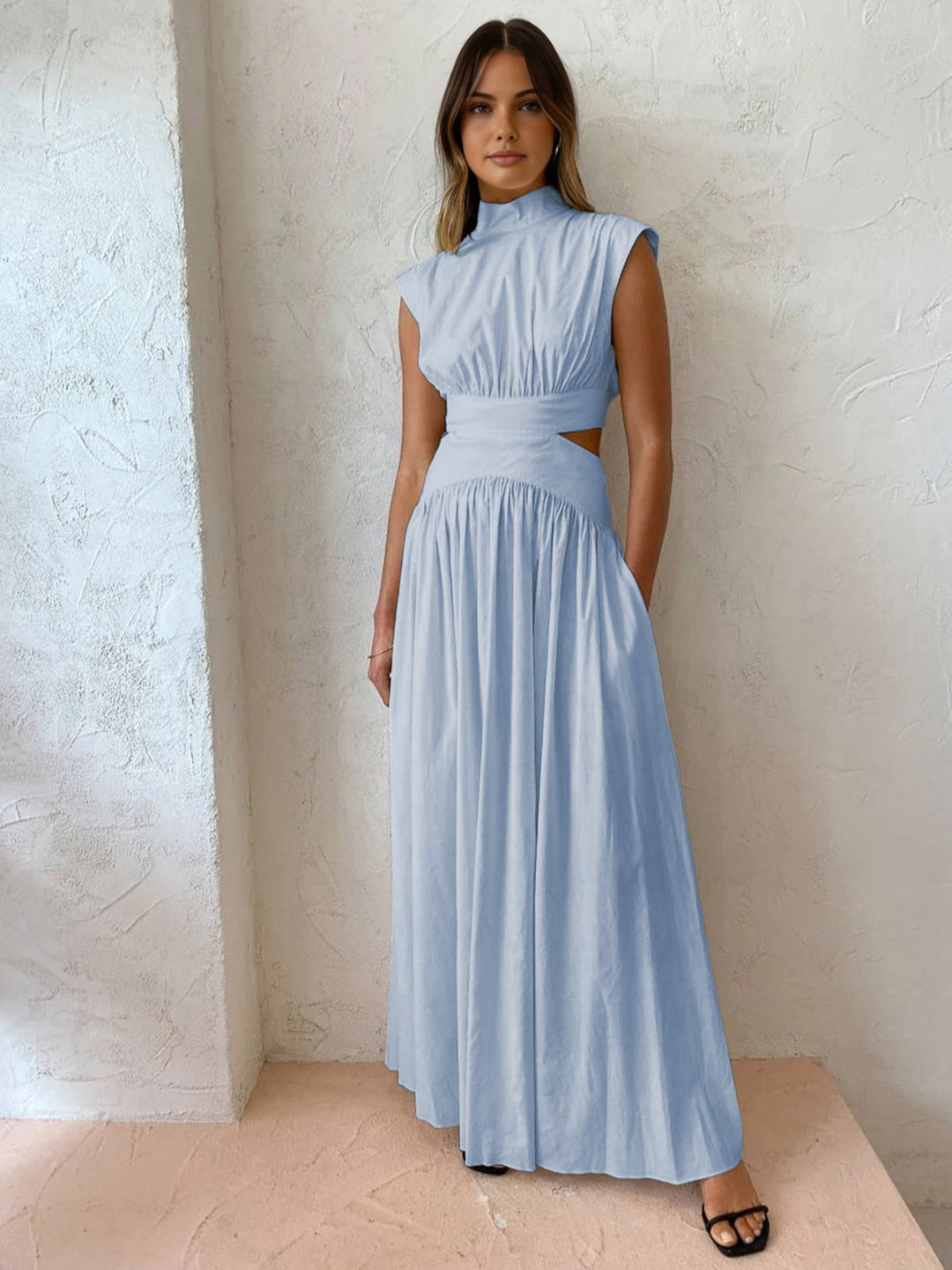 The Brionely | Turtle Neck Sleeveless Maxi Dress