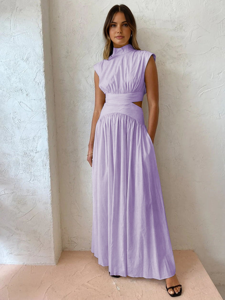 The Brionely | Turtle Neck Sleeveless Maxi Dress
